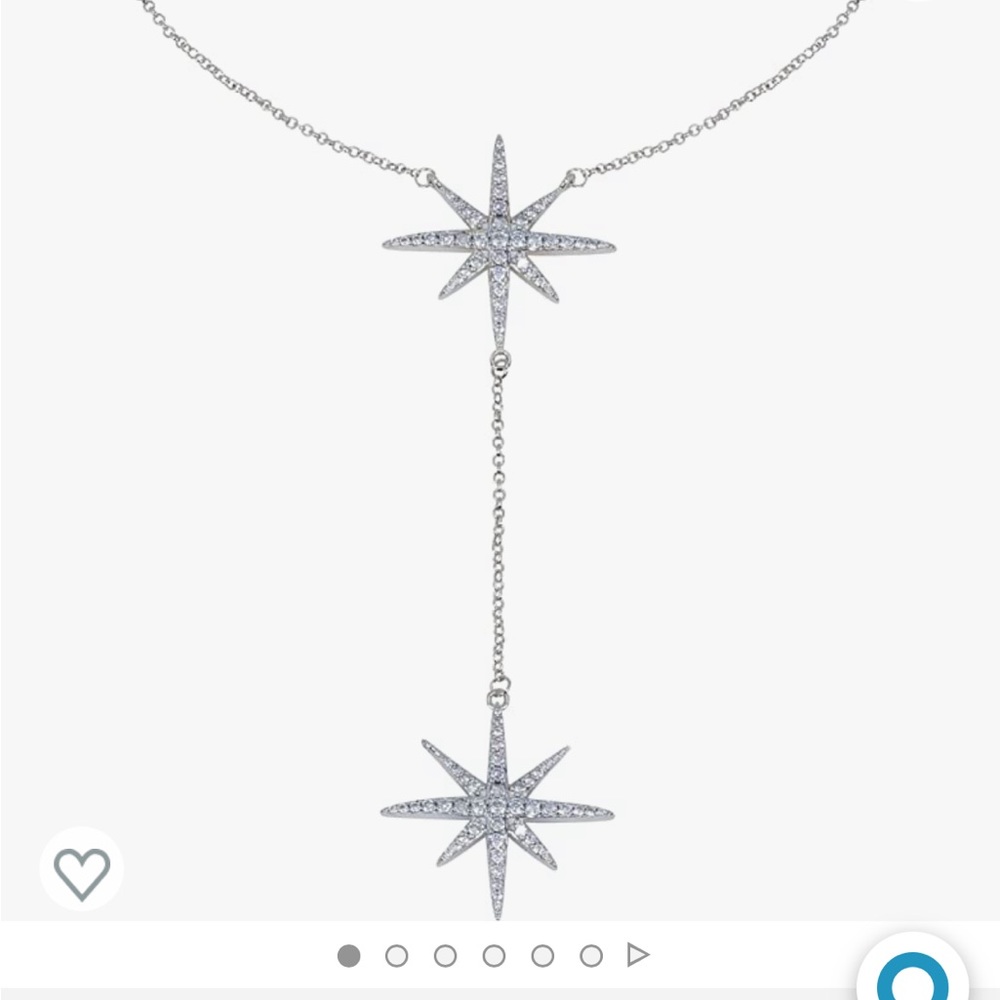 Savlano 14K Gold Plated Cubic Zirconia Round Cut Starburst 18 inches